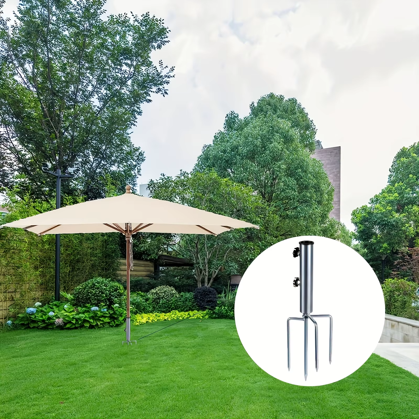 Structure de tente de camping avec piquets de fixation au sol - Une structure robuste adaptée pour la terrasse, le jardin, la plage et l'extérieur.