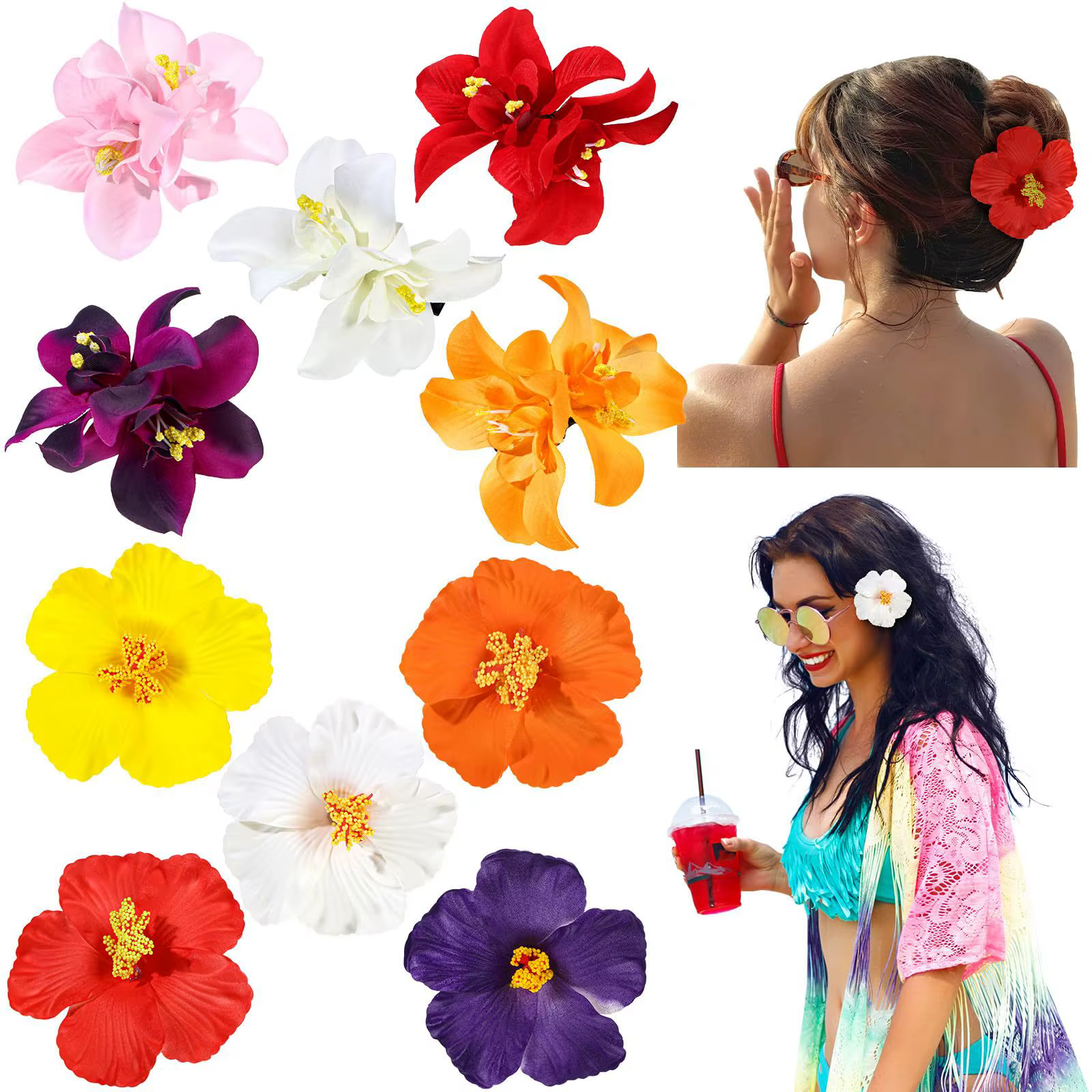 Bandeau de cheveux en fleurs d'hibiscus