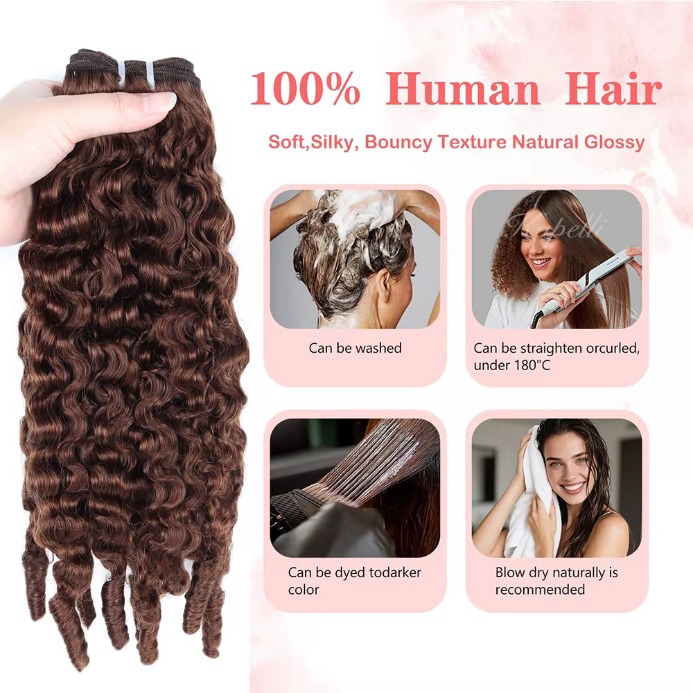 Extensions de Cheveux Bouclés Birmans Vierges Non Traités