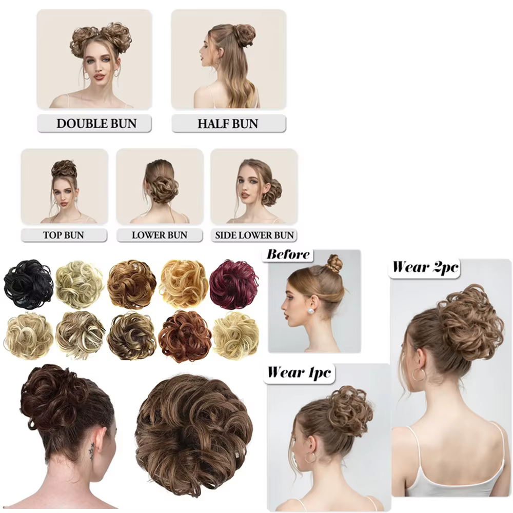 Chignons de cheveux humains Extensions queue de cheval postiche