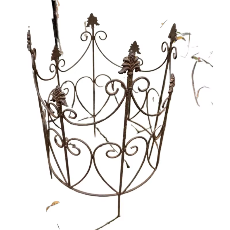 Clôture de jardin rustique, système de Support de plantes en fer ancien pour vignes grimpantes, décor de parterre de fleurs, bordure, treillis de jardin inséré au sol