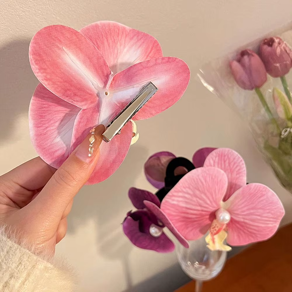 Pince à cheveux perle phalaenopsis