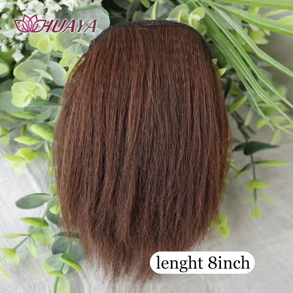 Pièces de cheveux synthétiques courtes et lisses