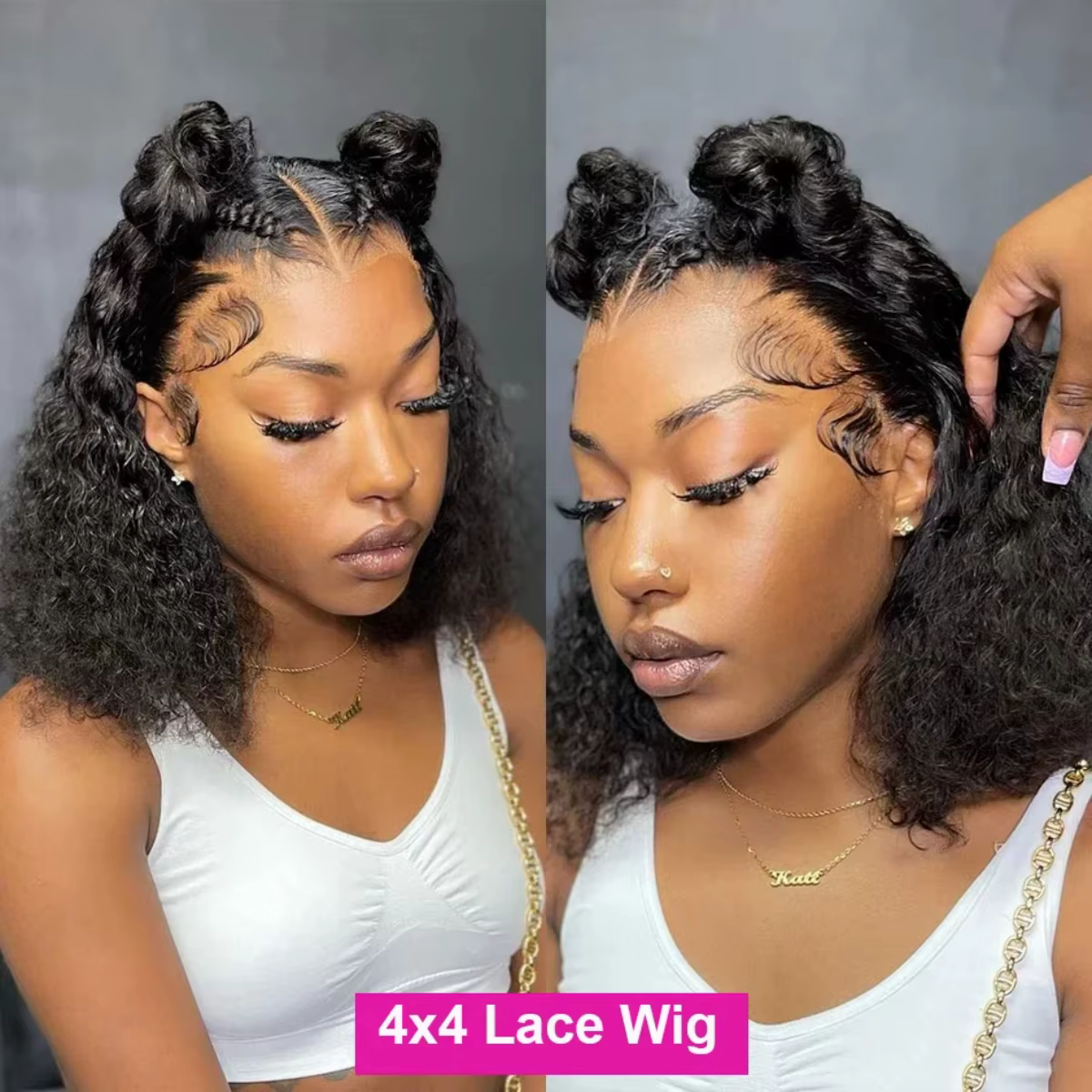 Perruques Bob Courtes Ondulées en Cheveux Humains avec Dentelle Transparente HD 13x4, Densité 180, Perruque à Fermeture 5x5, Perruque Bob Ondulée Effet Mouillé Pré-Pluckée pour Femmes