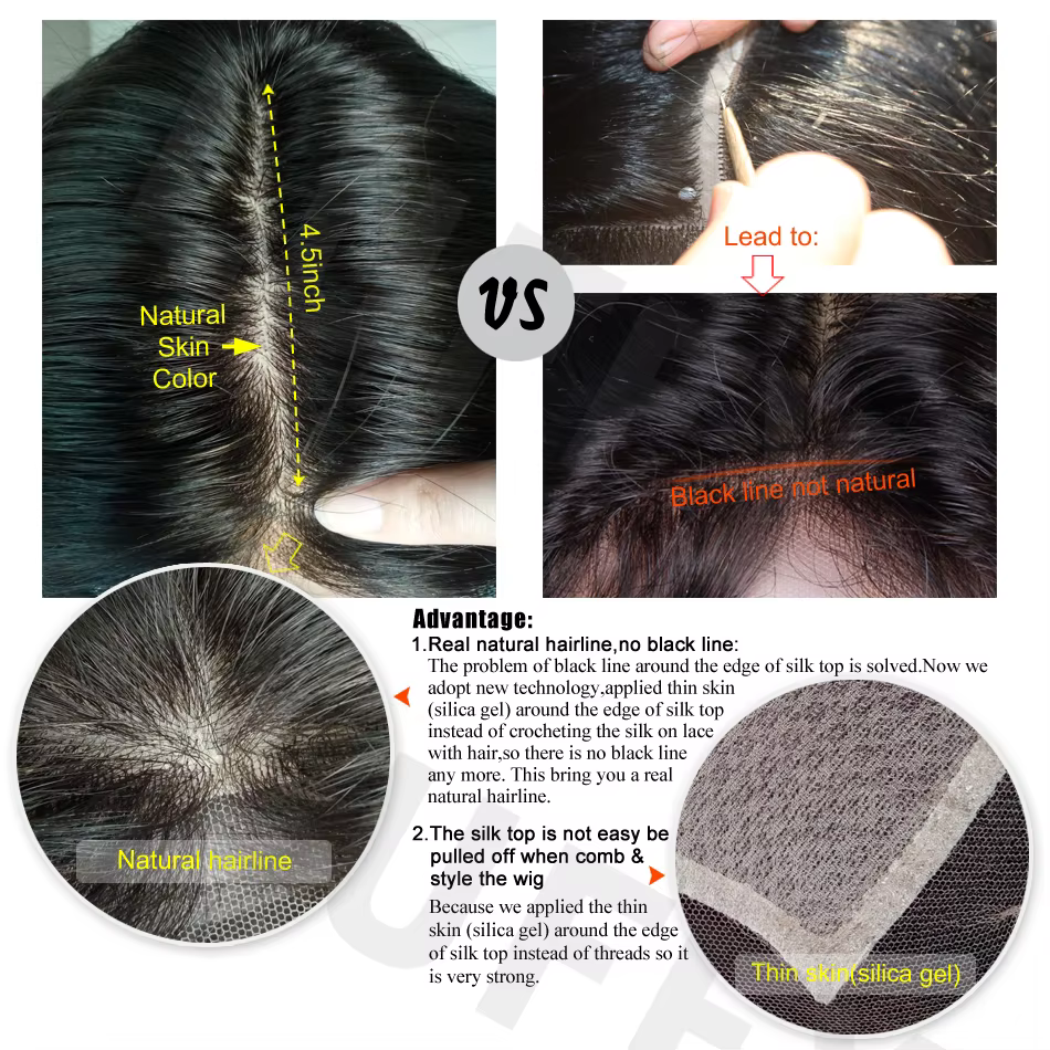 Closure en cheveux synthétiques couleur naturelle