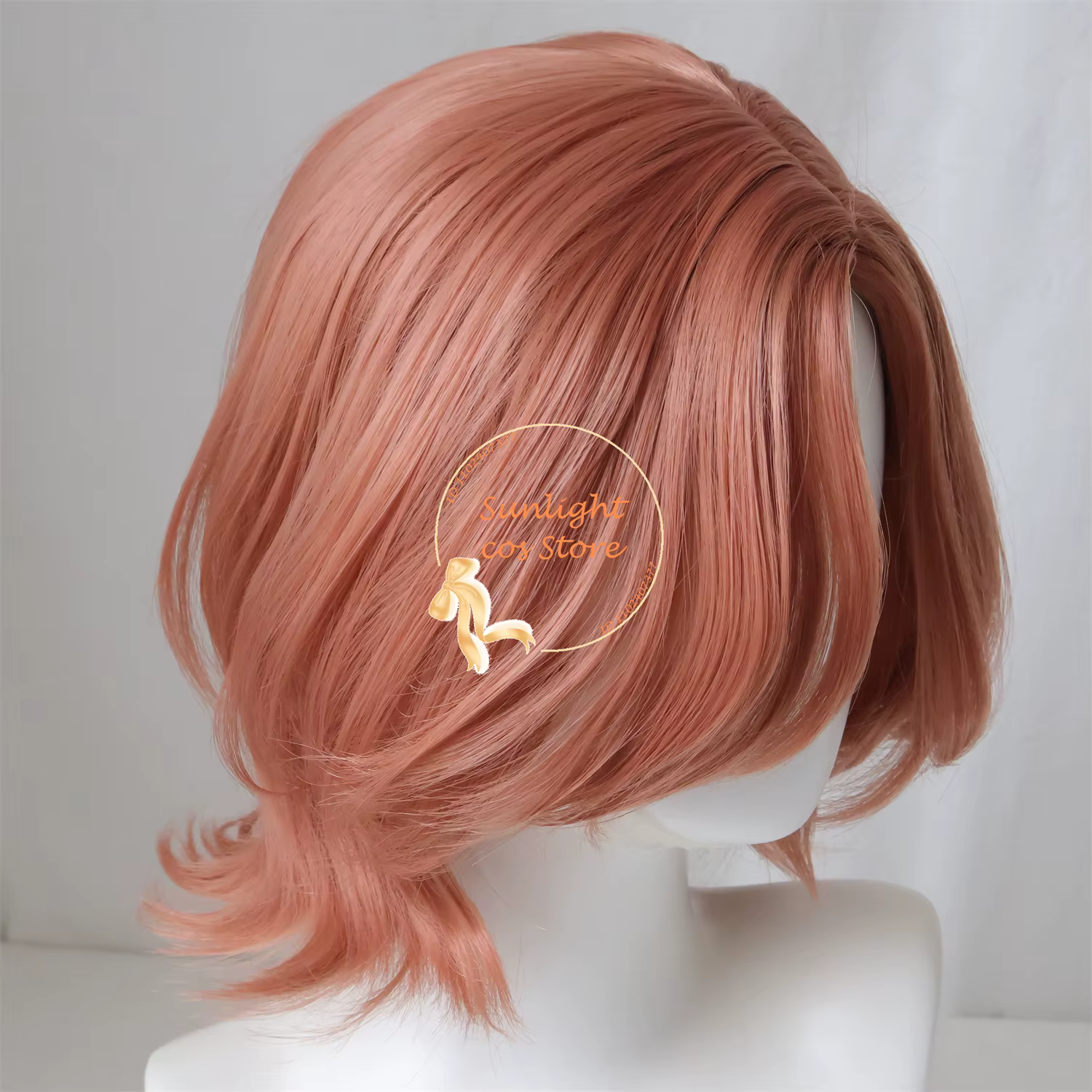Perruque de Cosplay Synthétique Brune Courte avec Bonnet