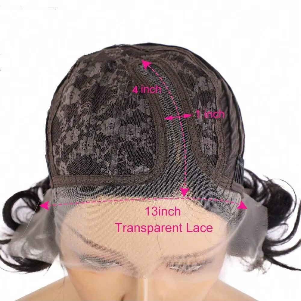 Perruque coupe lutin cheveux humains vague d'eau