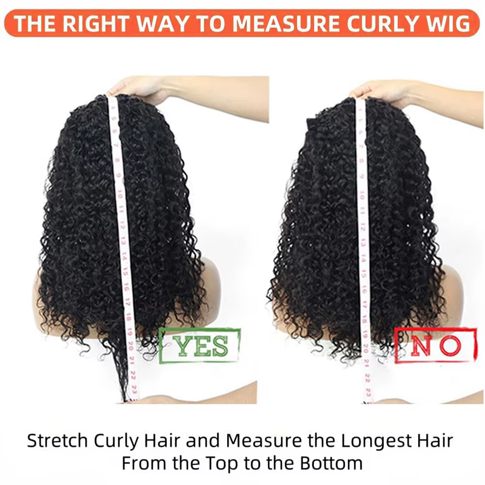 Perruque mi-tête bouclée 3-en-1 en cheveux humains