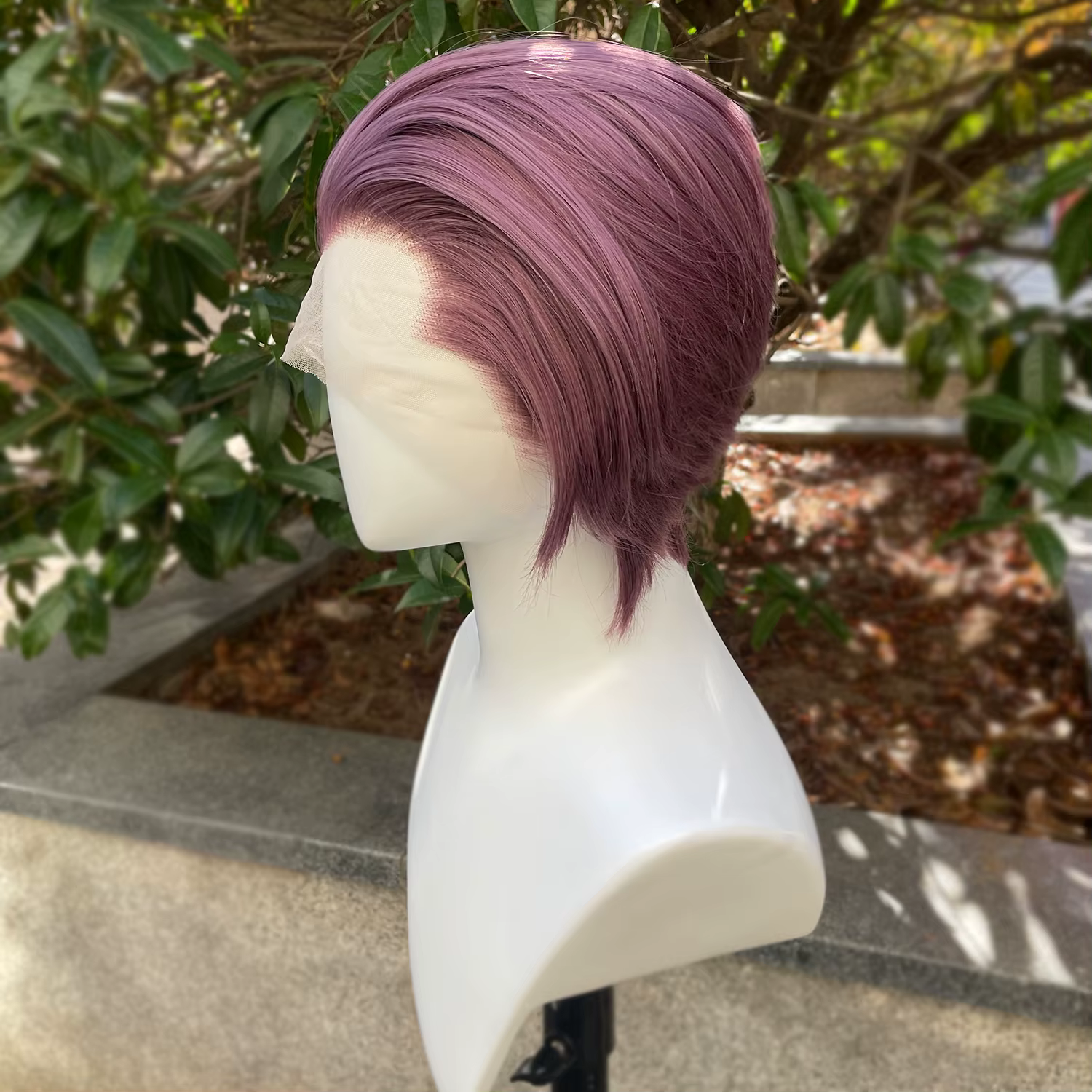 Perruque synthétique mixte violette Widow's Peak pour hommes