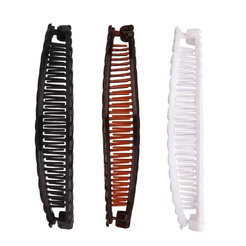 Pince à cheveux banane Vintage de couleur unie pour femmes et filles