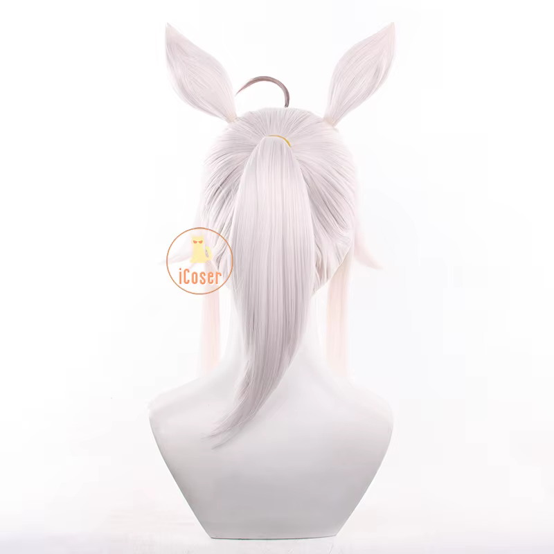 Anime Uma Musume cendrillon gris Oguri casquette Cosplay perruque chapeaux lumière blanche cheveux oreilles Halloween fête femmes filles carnaval accessoires