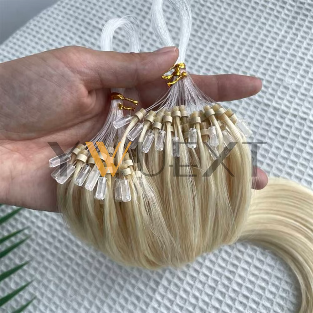 Micro boucle anneau Extensions de cheveux humains 12 "-20" naturel noir brun blond lien