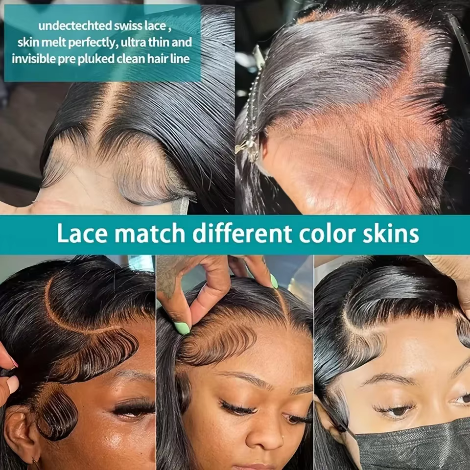 Perruque Lace Front en Cheveux Humains Brésiliens Lisses pour Femmes