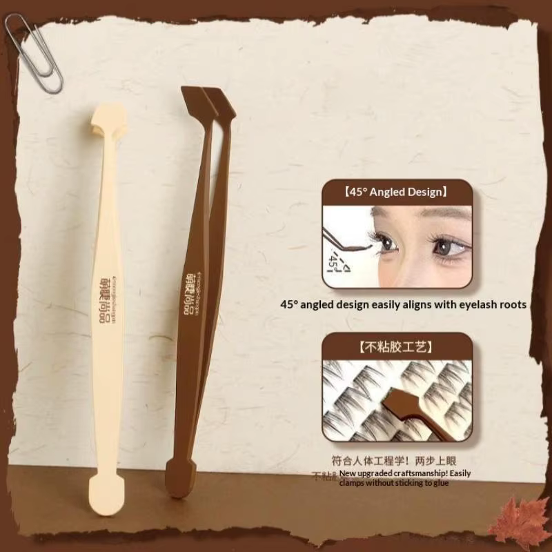 Pince à épiler pour extensions de cils avec poignée antidérapante pour une application facile des cils