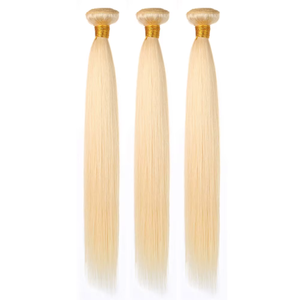 Extensions de cheveux humains Remy blonds 613 lisses