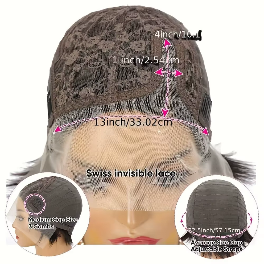 Perruque élégante en cheveux humains Remy