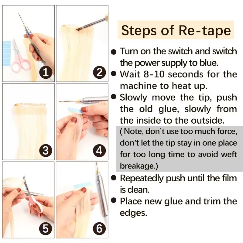 Dissolvant de colle à cheveux avec pince à pression Pro Tape Extensions