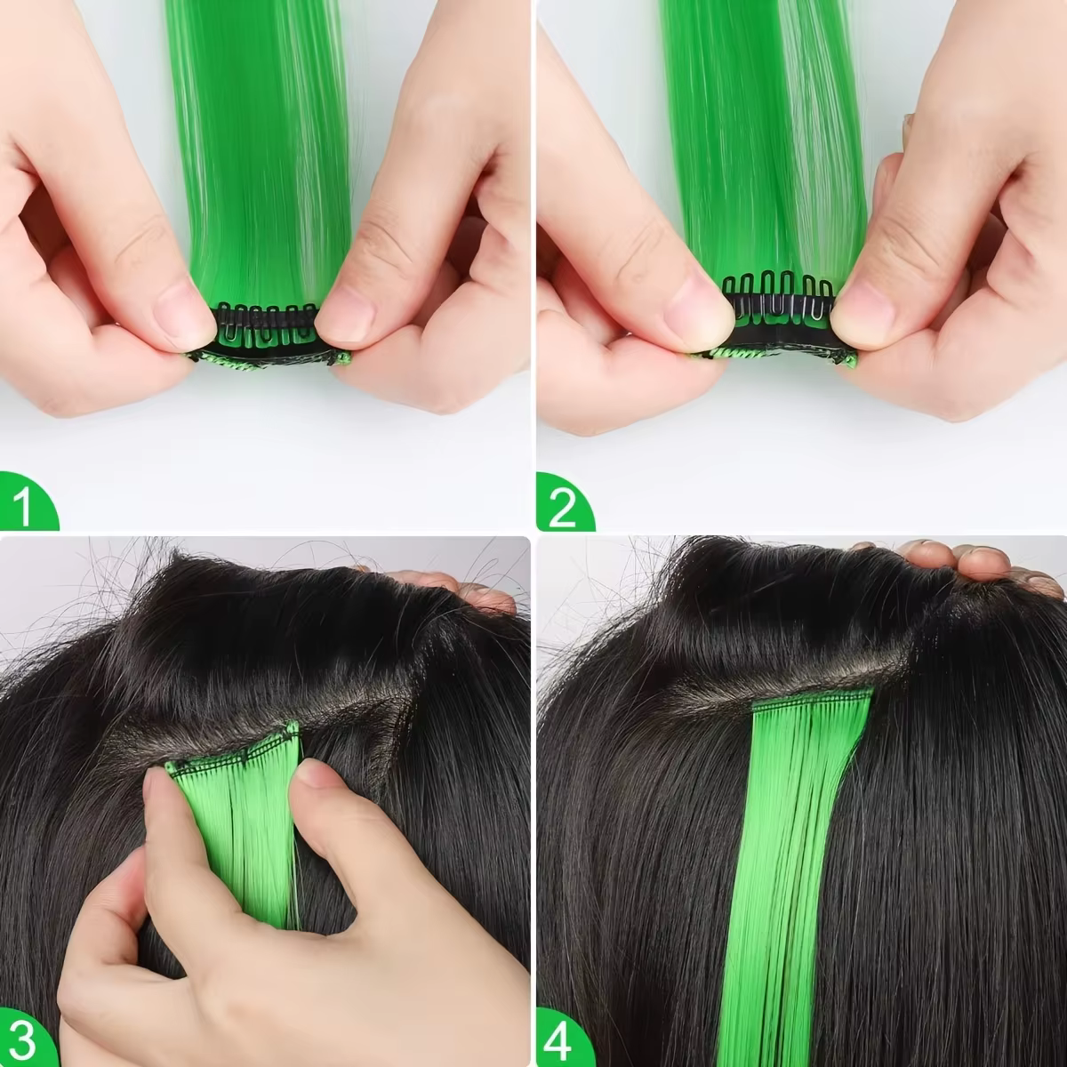 Extensions de cheveux synthétiques longues et lisses