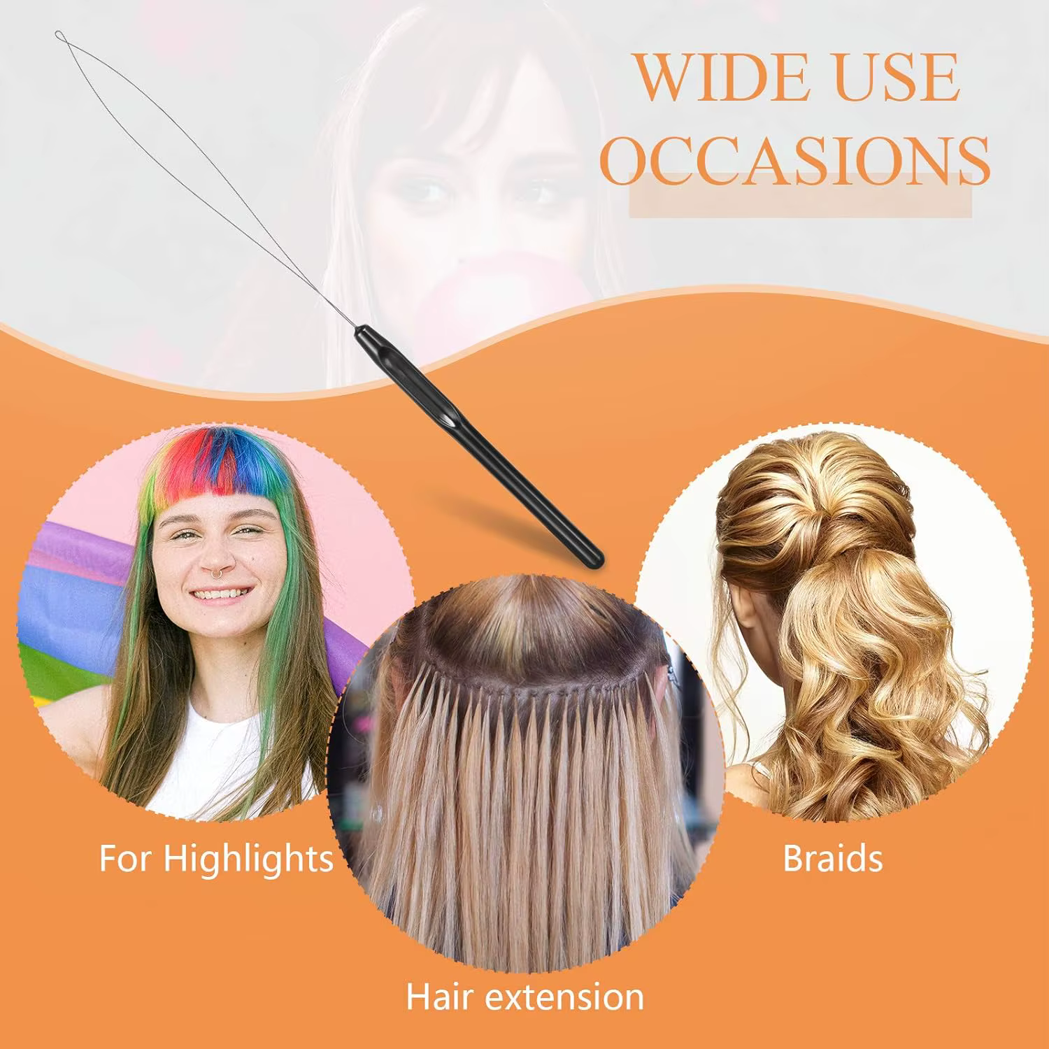 100 pièces outils d'extension de cheveux et outil de dispositif de perles pour les fournitures d'extensions