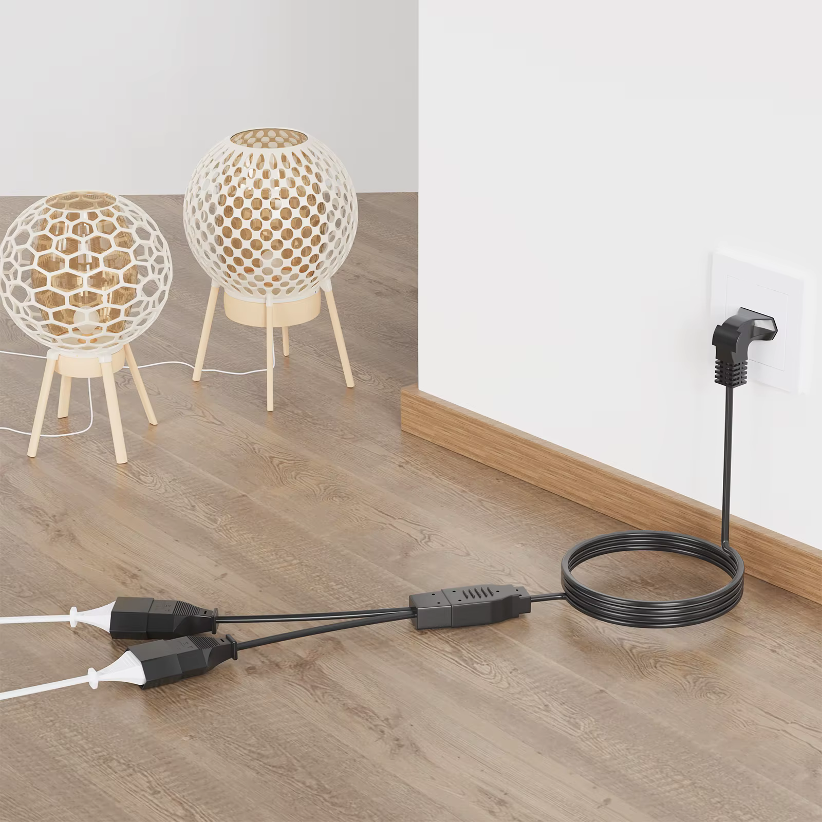 Câble d'extension 2 m à 90 degrés, cordon d'alimentation à prise européenne bidirectionnelle, prise Triple type C 2,5 A/250 V pour TV, PC, ordinateur, moniteur, projecteur