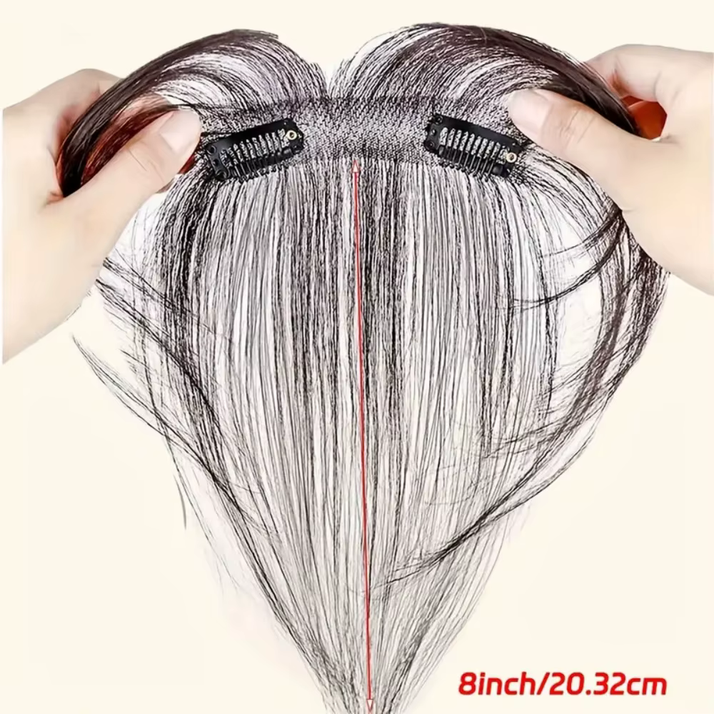 Frange à clipser en cheveux humains 3D avec favoris pour un usage quotidien - Extensions