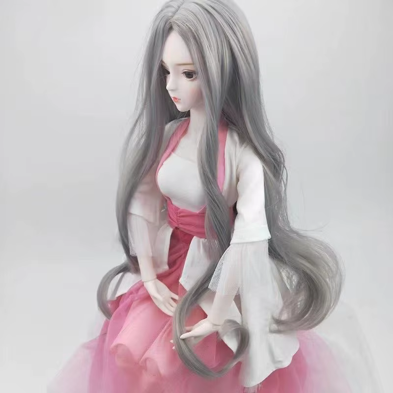 Perruque de cheveux longs et colorés de princesse OB11