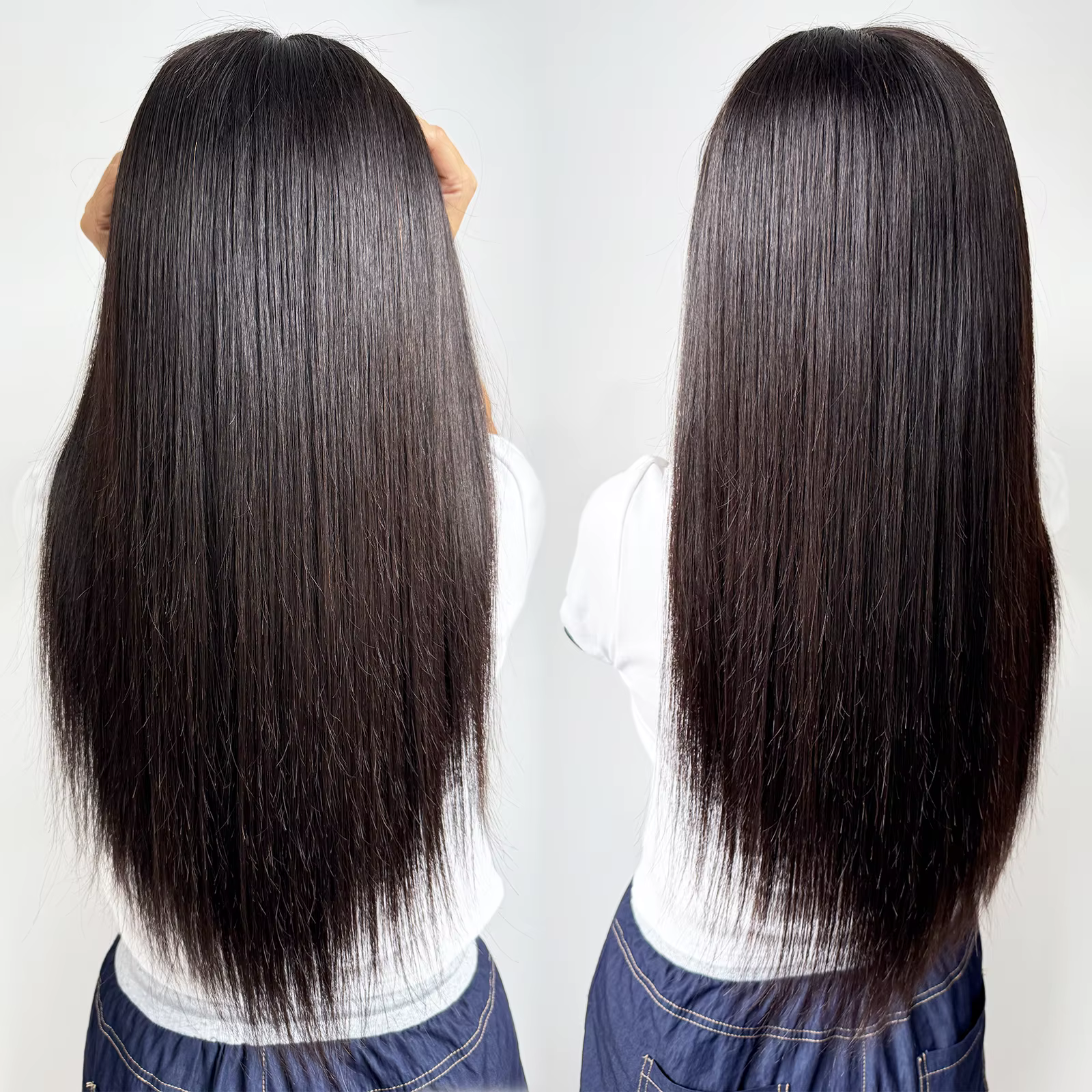 Perruque en cheveux humains européens avec dessus en soie et dentelle