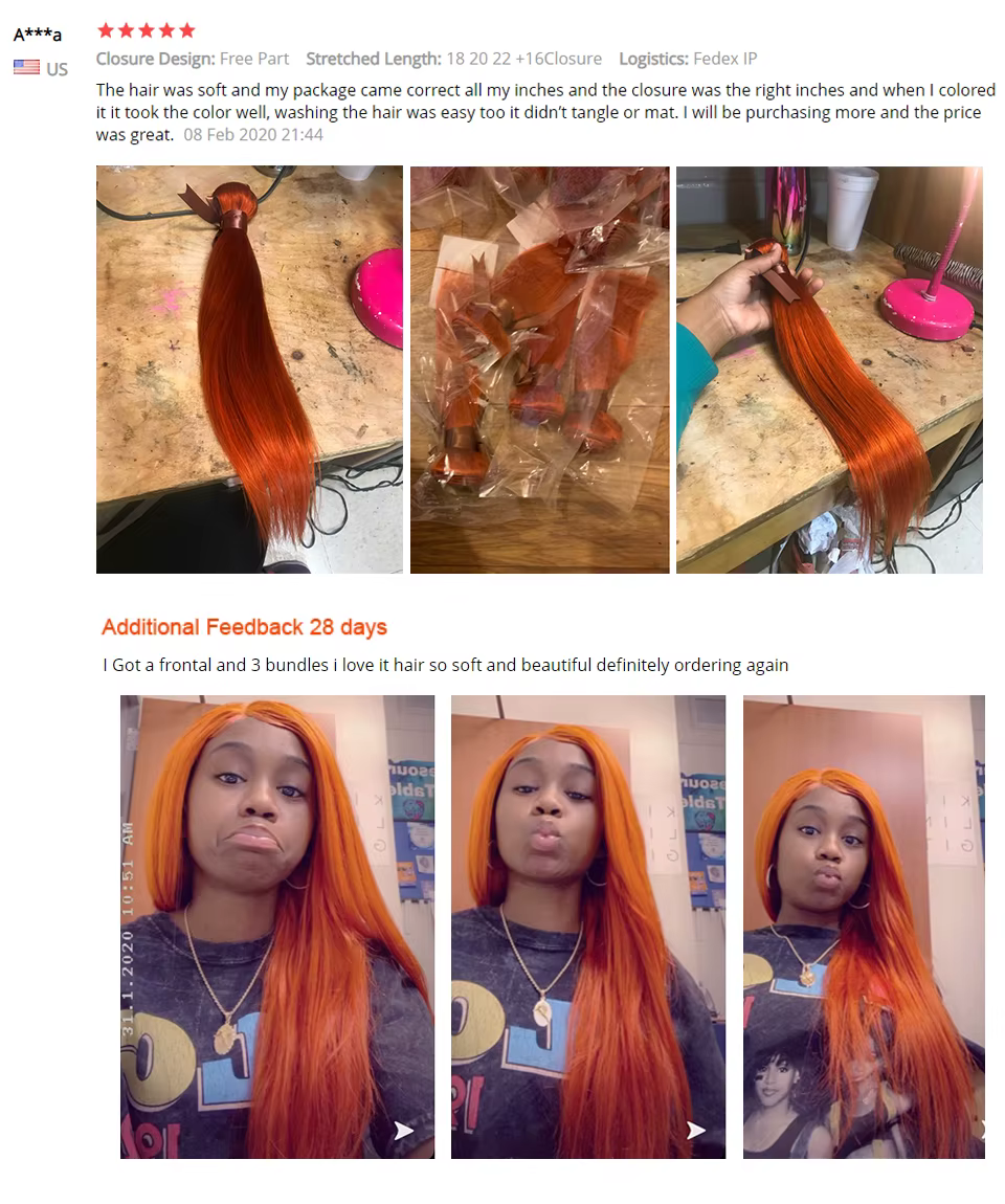 Mèches Brésiliennes Naturelles Remy Lisses Rose