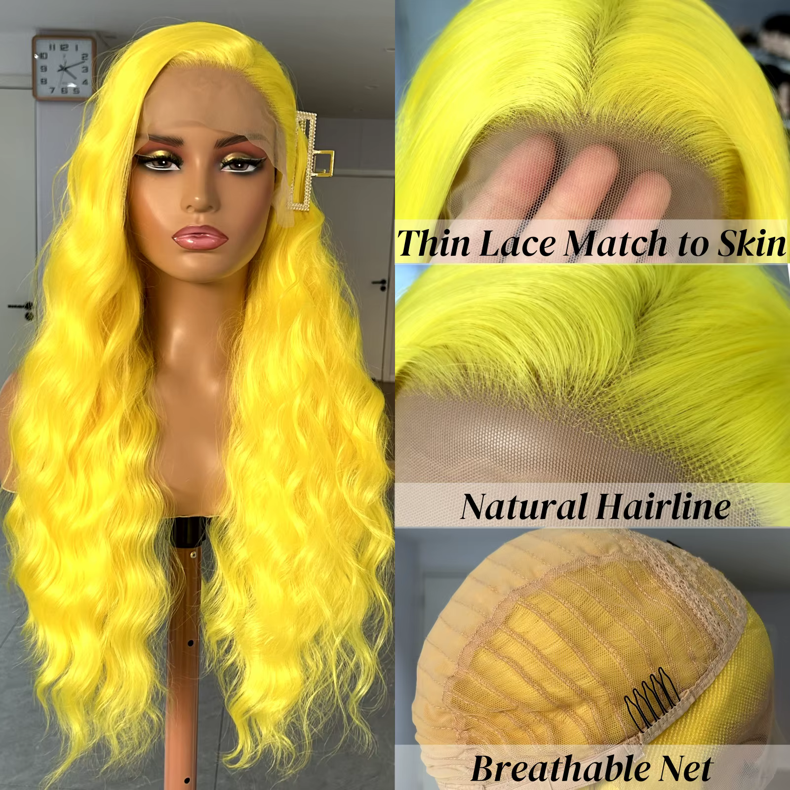 Perruque Lace Front Wig synthétique bouclée et naturelle