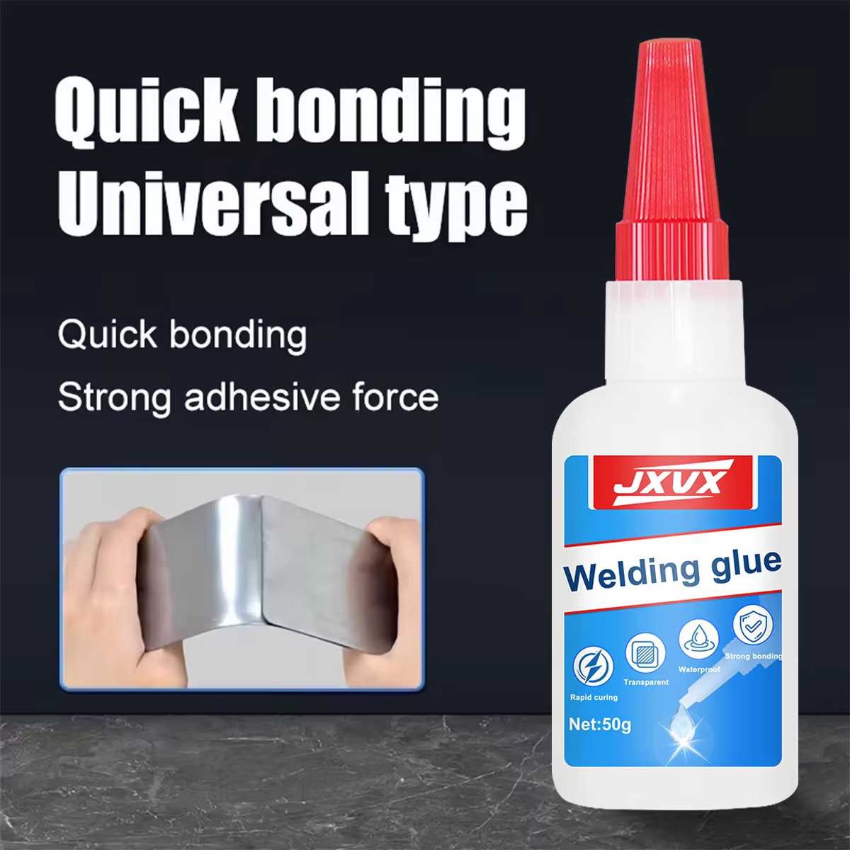 JXVX 50g High Strength Oil-Based Glue for Welding - Colle de soudure universelle à base d'huile pour les adhésifs instantanés pour les résines, les céramiques, les métaux, le verre, les plastiques, le
