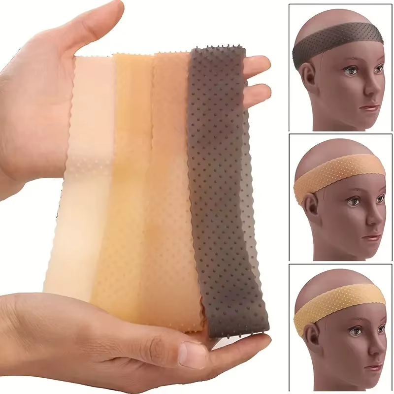 1 pièce par emballage Bandeau élastique en silicone pour perruque