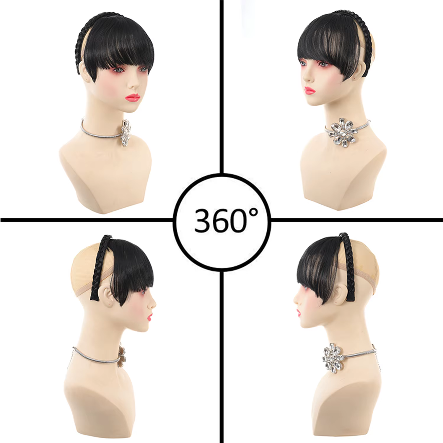 Frange de cheveux avec bandeau tressé
