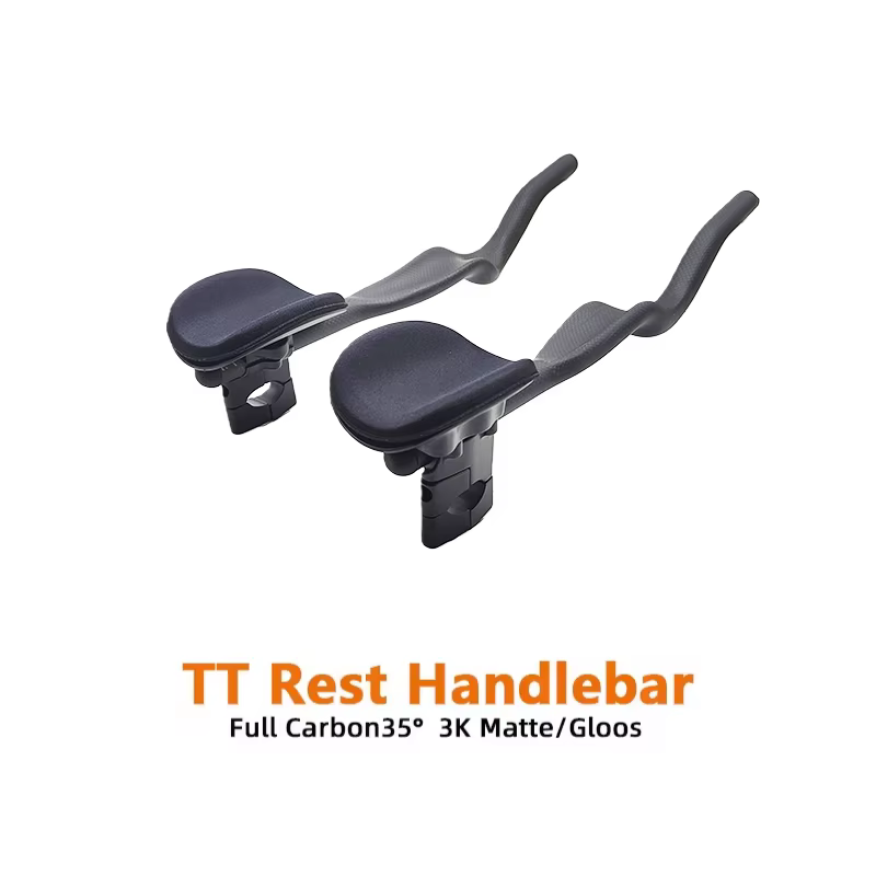 Vélo de route Triathlon temps d'essai 3K repose-vélo entièrement en carbone guidon TT 35 ° Pour extension de guidon Aero avec clip