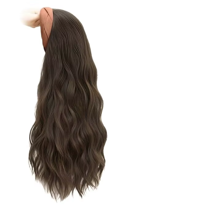 Bandeau Cheveux Longs Bouclés Couleur Caramel