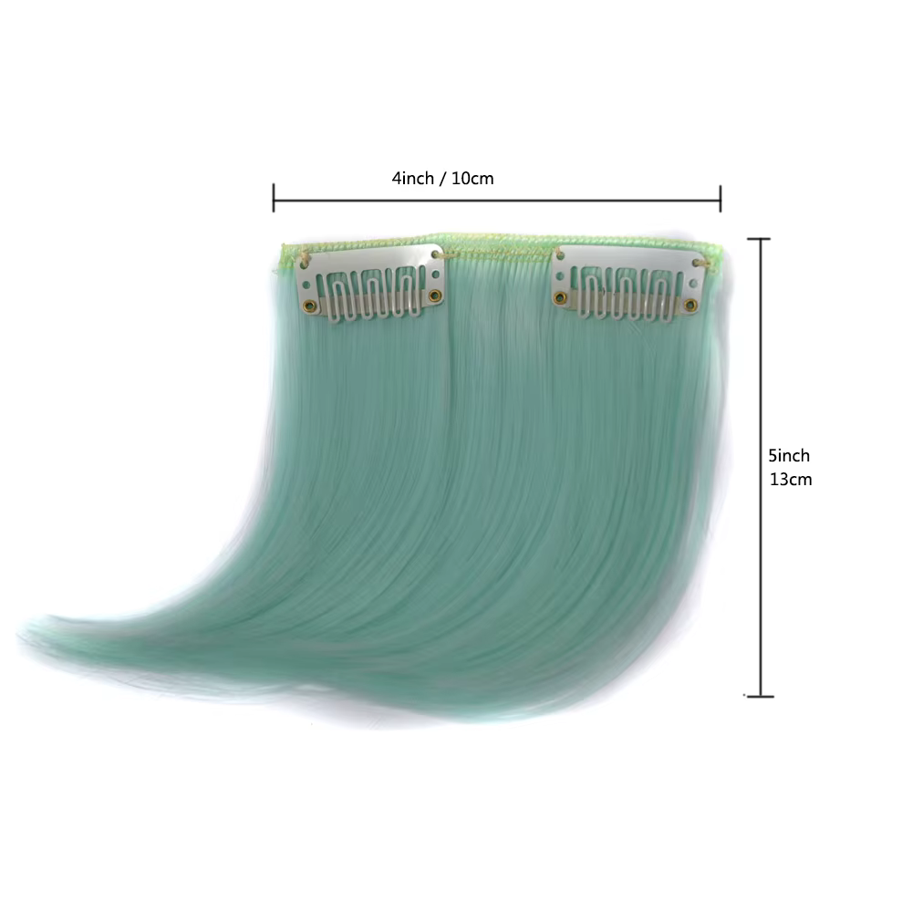2Clips Clip-in coloré synthétique cheveux frange Extension frontale fausse
