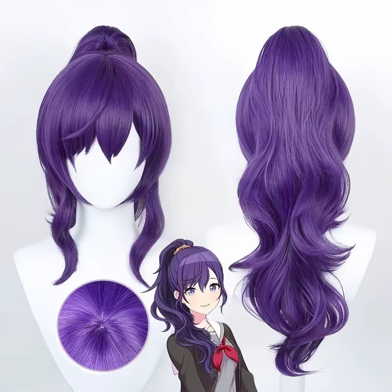 Perruque queue de cheval violette Mafuyu Asahina