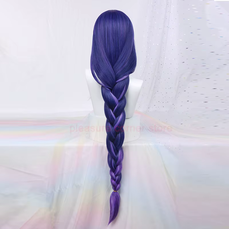Perruque de Cosplay Synthétique Violette de l'Anime Genshin Impact Raiden Shogun