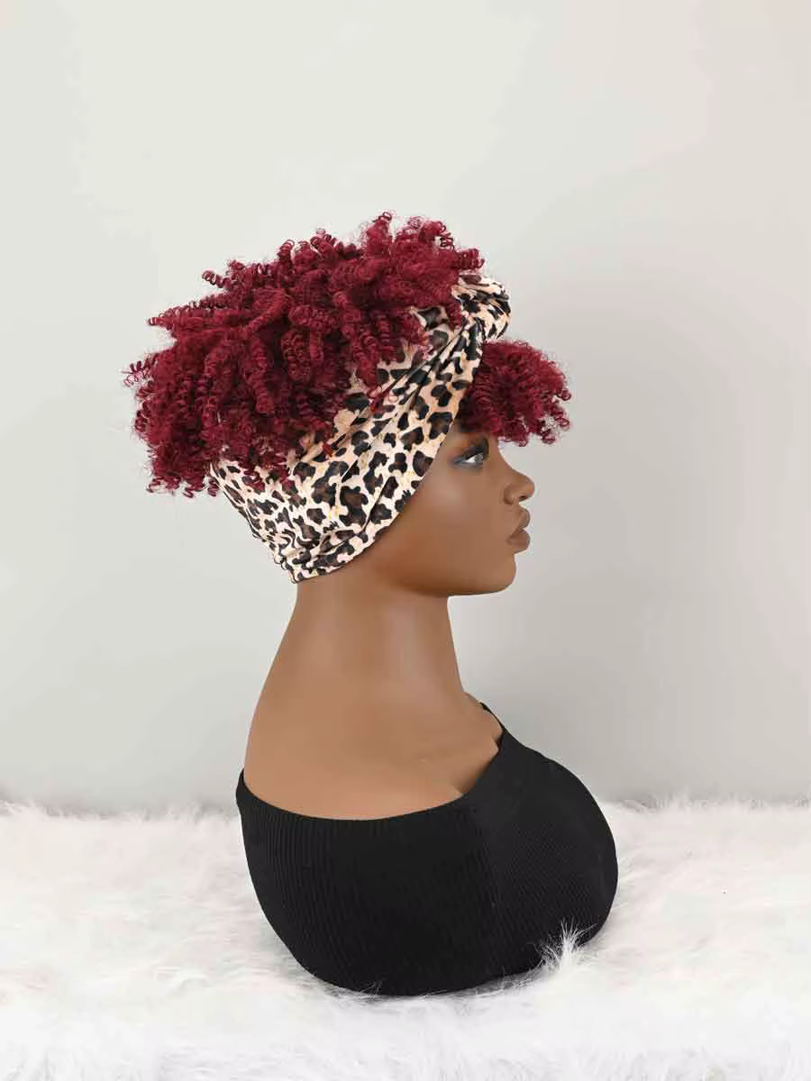 Perruque bandeau bouclée avec frange pour femme