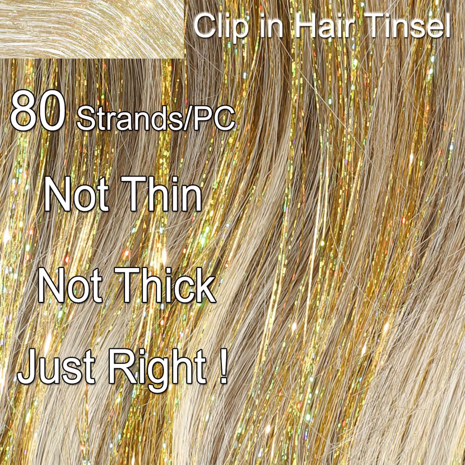 Extensions de cheveux synthétiques à Clip en guirlandes à paillettes