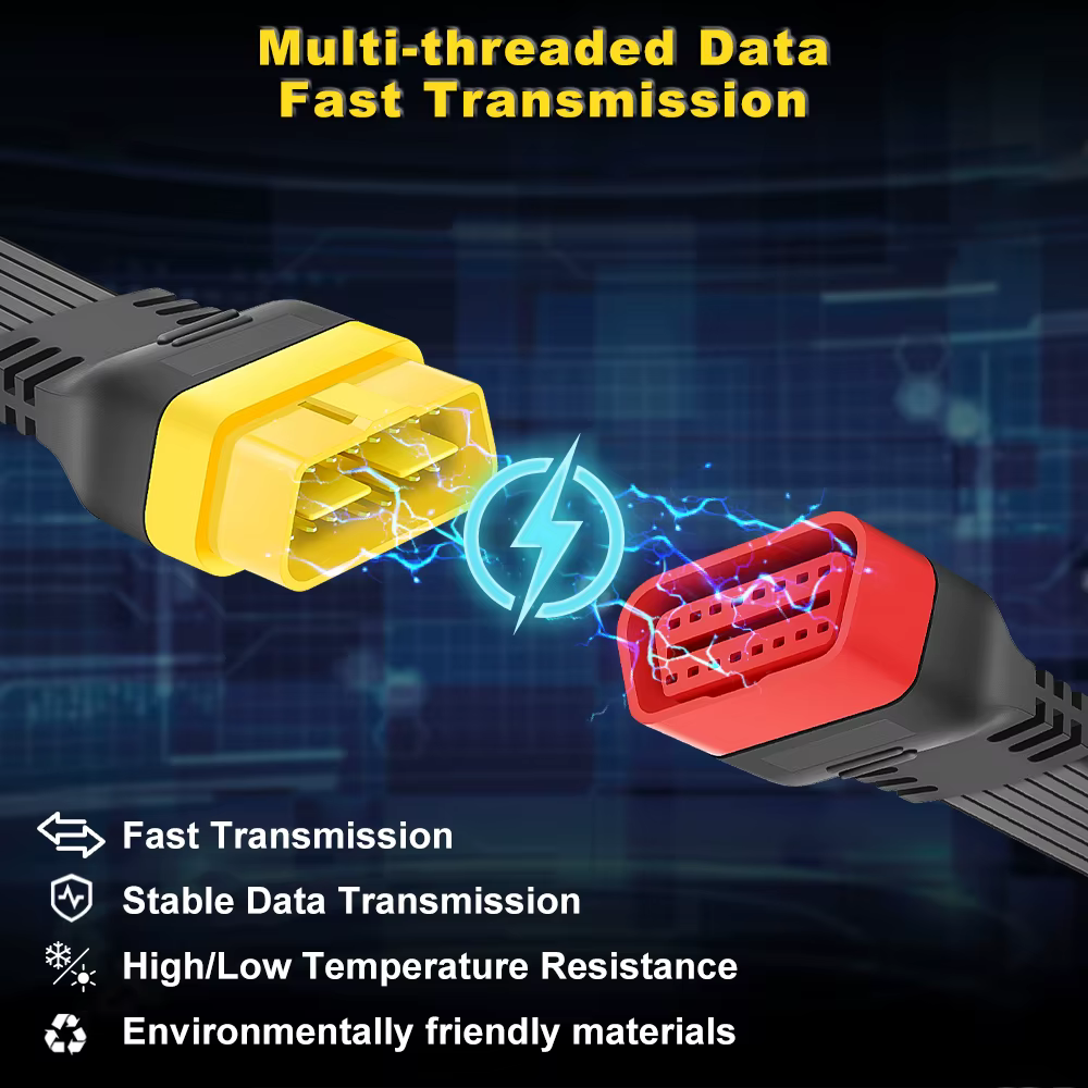 Câble d'extension OBD2 OBDII, connecteur mâle à femelle, outil de Diagnostic 16 broches pour lancement ELM327, adaptateur Thinkdiag non pliable