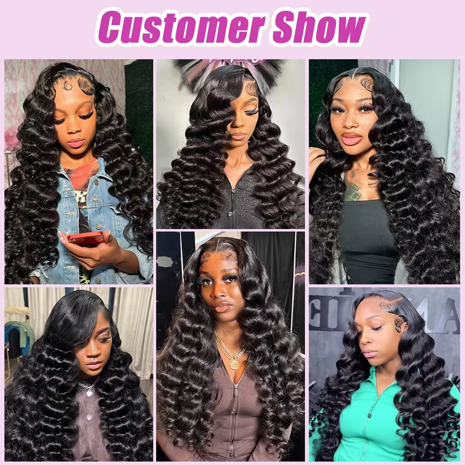 FRIZIRA 250% 30 40 pouces vague profonde lâche 13x6 HD dentelle avant perruques de cheveux humains pré plumés Wigs13x4