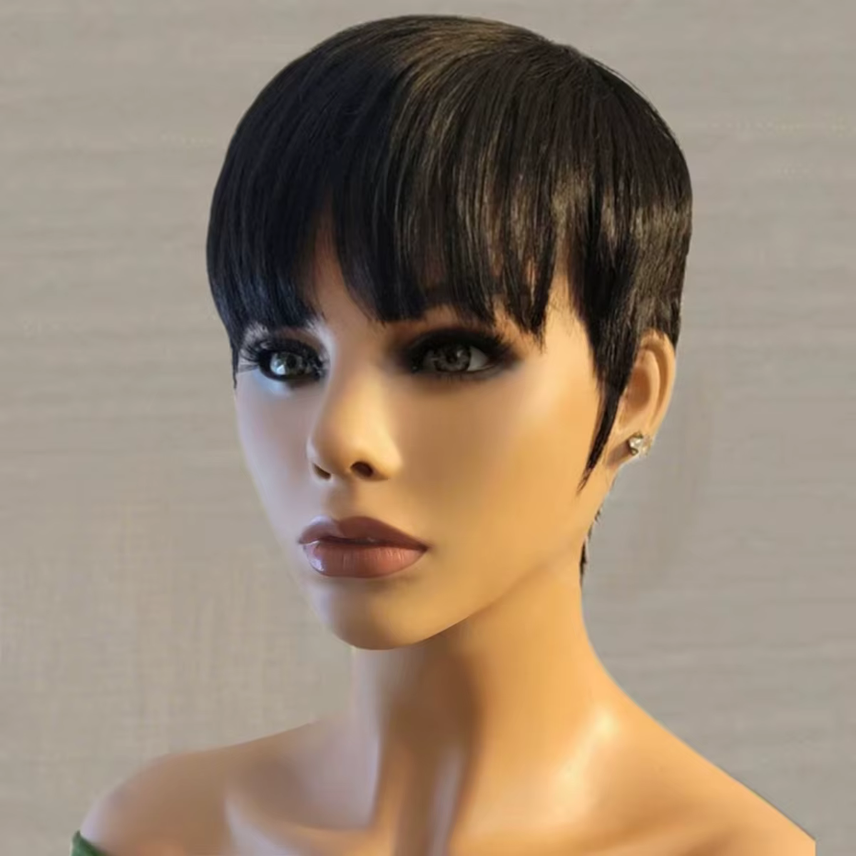Perruque Courte Pixie Mono Top Entièrement en Dentelle