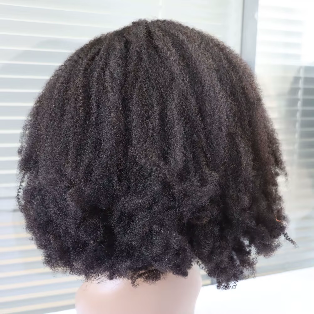 Perruque de cheveux humains longs bouclés 4C