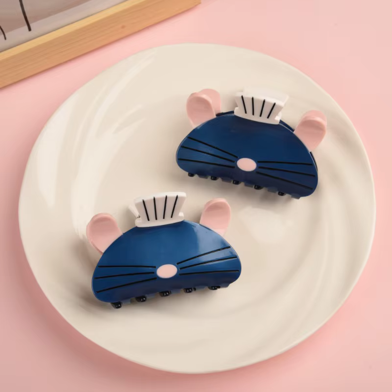 Nouvelles pinces à cheveux en acétate de chef rat de dessin animé