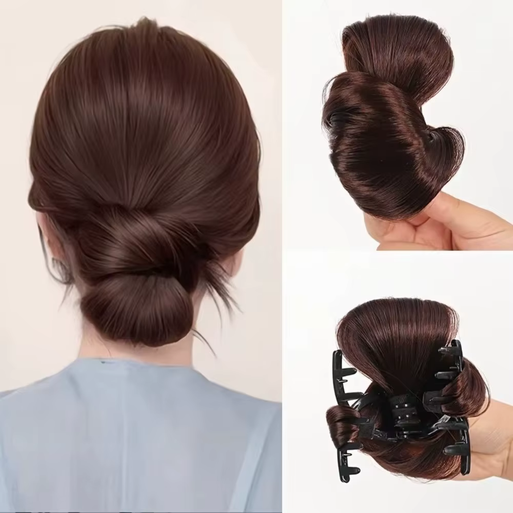Perruque chignon synthétique élégante