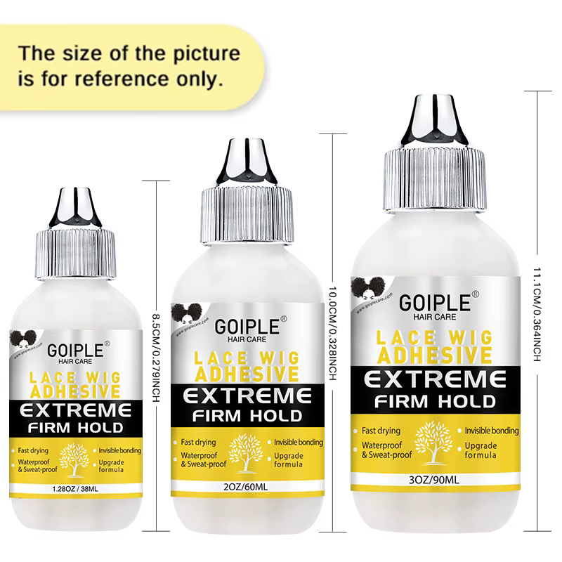 Kit de colle et de dissolvant pour perruques en dentelle Goiple, tenue extrême imperméable, sans résidus blancs, adhésif capillaire professionnel invisible
