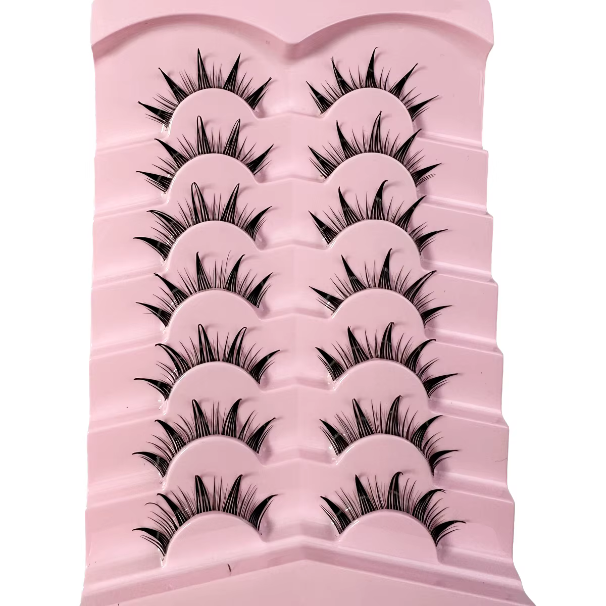 Faux Cils Naturels Doux et Croisés avec Bande Transparente
