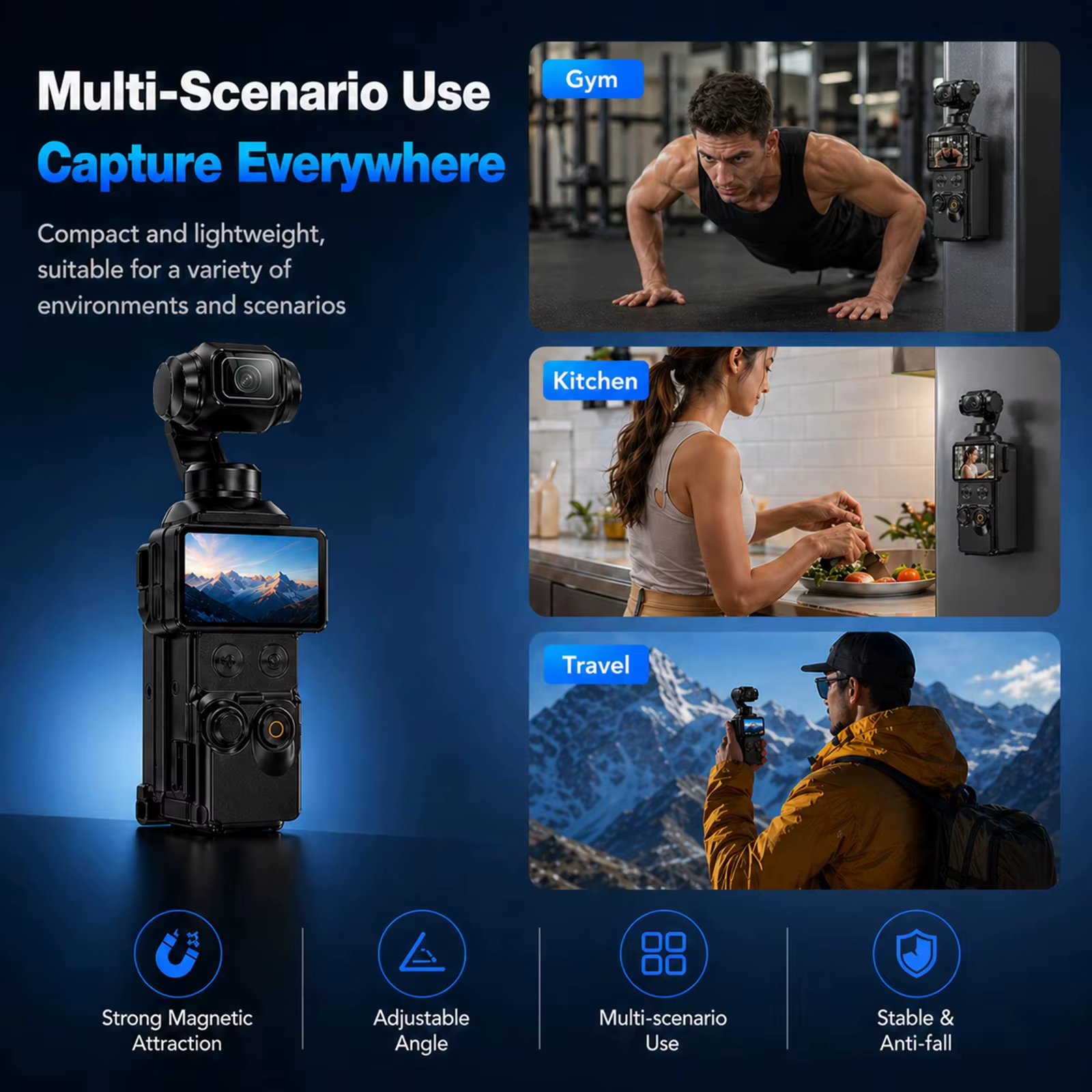 Support d'extension magnétique pour DJI OSMO Pocket 4, maintien magnétique puissant, plaque rapide, extension d'accessoires plus large, anti-chute