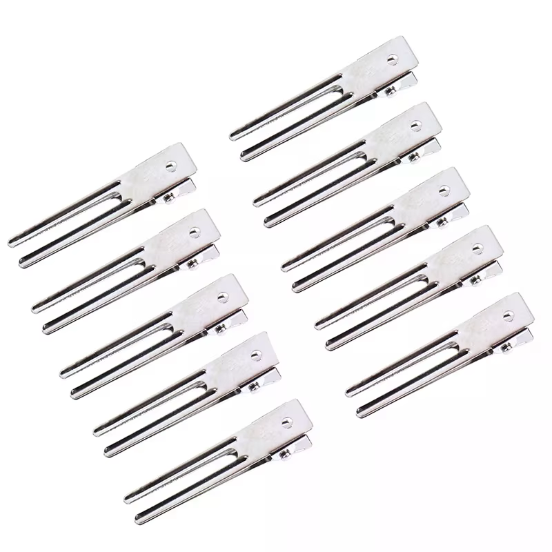 Pince à cheveux professionnelle en aluminium à bec de canard
