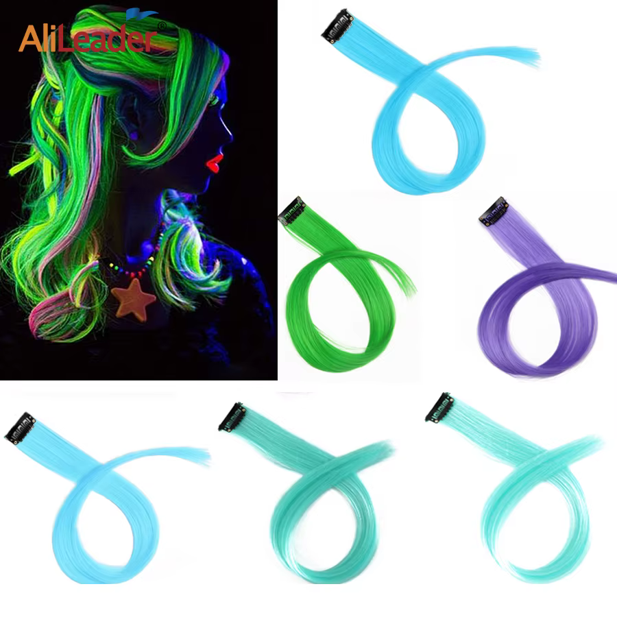 Extensions capillaires synthétiques qui brillent dans la nuit